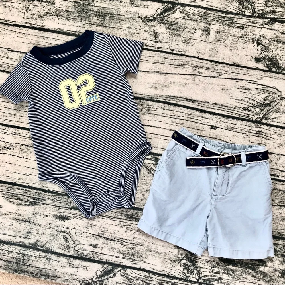 🎁 RALPH LAUREN⚡️Bodysuit & Shorts Mix-Match Set_18M